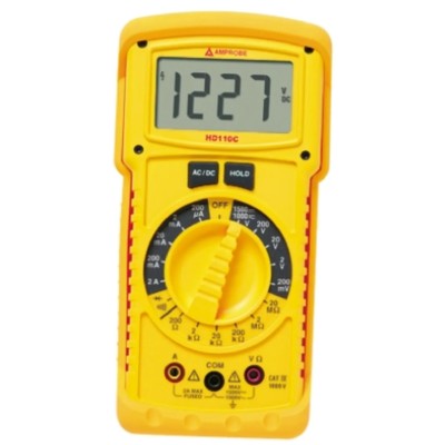 Amprobe Handheld True RMS Digital Multimeter HD110C with 2 A AC/DC, 1.5 kV DC Voltage, IP67 Waterproof, CAT IV 1000 V HD110C