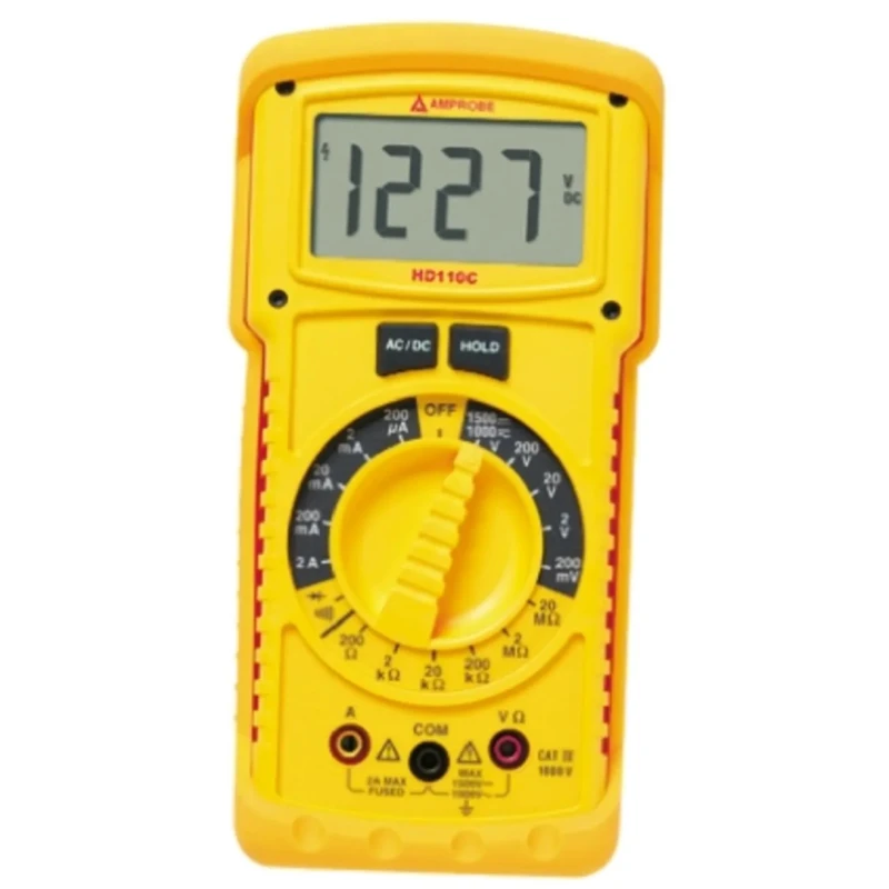 Amprobe Handheld True RMS Digital Multimeter HD110C with 2 A AC/DC, 1.5 kV DC Voltage, IP67 Waterproof, CAT IV 1000 V HD110C