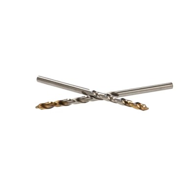 Dormer High Speed Steel Tin Drill Bit, 3.3mm Shank, 65mm Length, Titanium Nitride Coated, 5 Pieces A0023.3