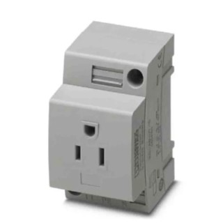 Phoenix Contact EO-AB Series Mains Socket, 15A Screw Termination, 125V, DIN Rail Mount 0804152