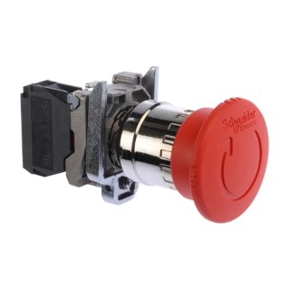 Schneider Electric Harmony Series Twist Release Emergency Stop Push Button, Panel Mount, 22mm Cutout, 1 NC XB4BS8442