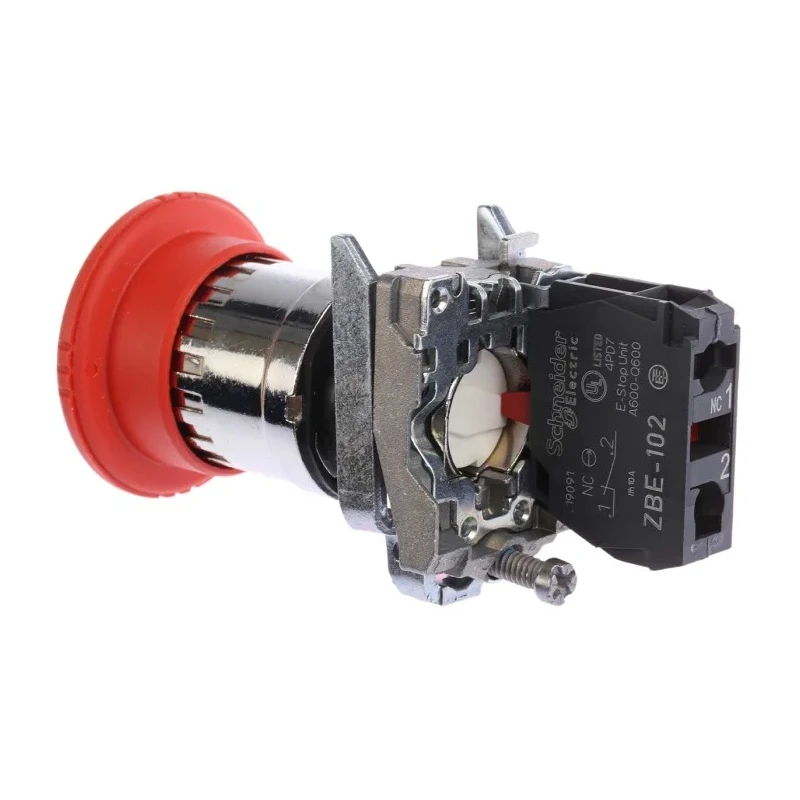 Schneider Electric Harmony Series Twist Release Emergency Stop Push Button, Panel Mount, 22mm Cutout, 1 NC XB4BS8442