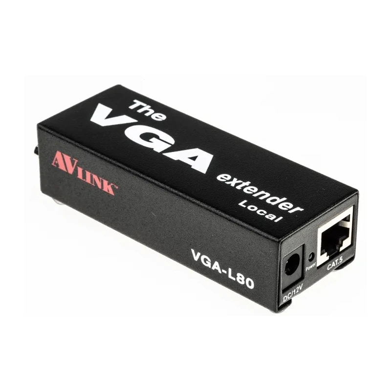 NewLink 1 Port VGA over Catx Cat5e/Cat6/Cat6a Extender Pair 80 m, Maximum Resolution 2048 x 1536 VGA-V080
