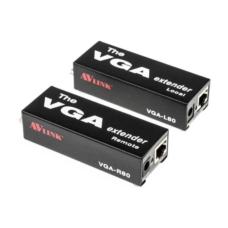 NewLink 1 Port VGA over Catx Cat5e/Cat6/Cat6a Extender Pair 80 m, Maximum Resolution 2048 x 1536 VGA-V080