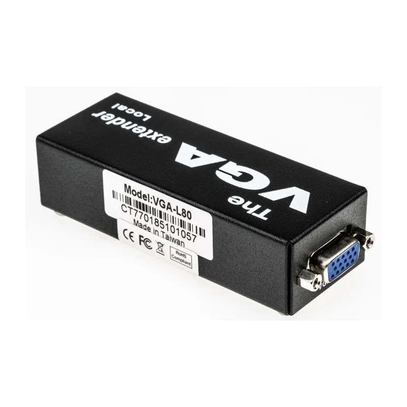 NewLink 1 Port VGA over Catx Cat5e/Cat6/Cat6a Extender Pair 80 m, Maximum Resolution 2048 x 1536 VGA-V080