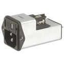 Schurter IEC Connector C14 Male 250V AC 10A Screw Mount Quick Connect with 12 Fuse Slots Model 4301.5005