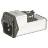 Schurter IEC Connector C14 Male 250V AC 10A Screw Mount Quick Connect with 12 Fuse Slots Model 4301.5005