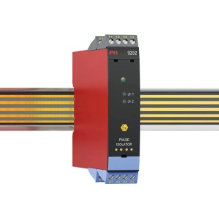 PR Electronics 9200 Series Pulse Isolator Switch Input Relay Output 19.2V dc 31.2V dc Supply ATEX 9202B1A