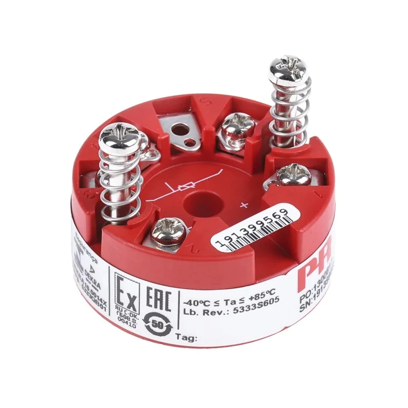PR Electronics Temperature Transmitter RTD Input 30V DC, -40°C to 85°C 4 to 20 mA Output 44mm Diameter 5333D