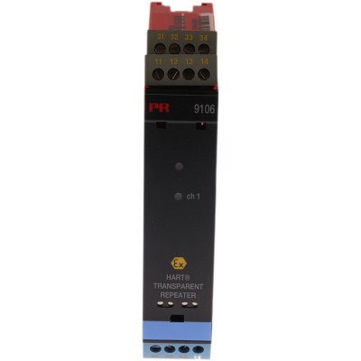 PR Electronics 9100 Series Transparent Repeater Current Input Relay Current Output 19.2-31.2V dc ATEX 9106B1A