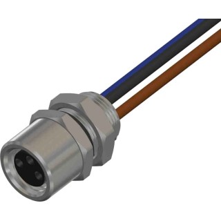 RS PRO Industrial Circular Connector 3 Contacts Front Socket Female M8 Connector Threaded IP67 CPF08 Series IP67