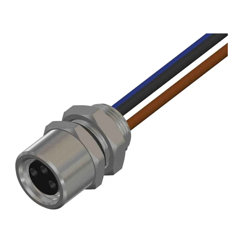 RS PRO Industrial Circular Connector 3 Contacts Front Socket Female M8 Connector Threaded IP67 CPF08 Series IP67