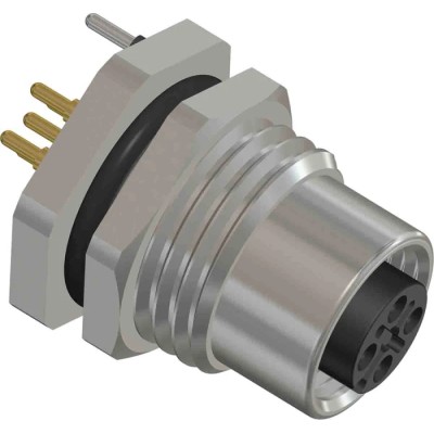 RS PRO Industrial Circular Connector M12 Socket Female 5 Contacts Rear Mount IP67 60V 4A CPF12 Series IP67