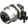 RS PRO Circular Connector 4 Contacts Panel Mount M12 Socket Female IP67 Brass Housing CPF12 Series 201-7183