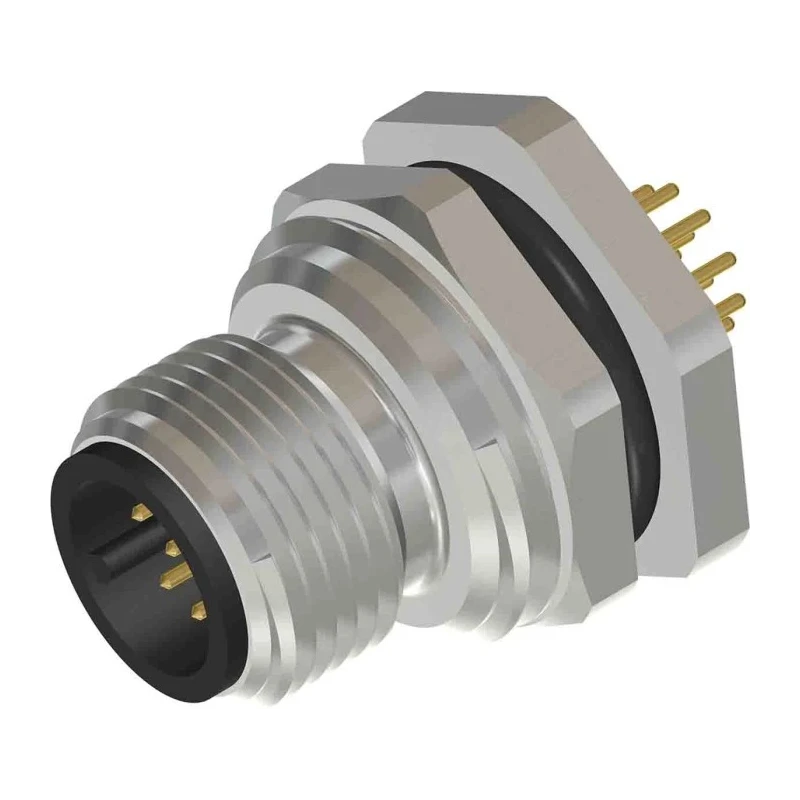 RS PRO Industrial Circular Connector 12 Contacts M12 Rear Mount Plug Male IP67 CPM12 Series 201-7215