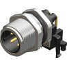 RS PRO Circular Connector 4 Contacts Panel Mount M12 Plug Male IP67 Brass Gold Plated CPM12 Series 201-7208