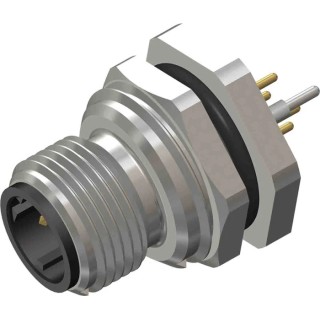 RS PRO Circular Connector, 4 Contacts, Rear Mount, M12 Plug, Male, IP67, Brass Housing, 250V, 4A, CPM12 Series 201-7221