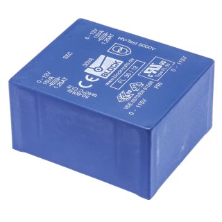 Block PCB Transformer 12 V AC Dual Secondary, 2 Outputs, Pin Mount, 30VA, 115/230 V AC FL30/12