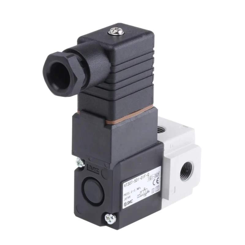 SMC Pneumatic Solenoid Valve 3/2 Function Manifold Mount G 1/8 Threaded Port 24V DC 4.2W Power VT307-5D1-01F-Q