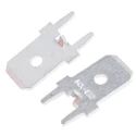 Molex Silver Uninsulated Male Spade Connector PCB Tab 6.35 x 0.81 mm, Solder Termination 19705-4201