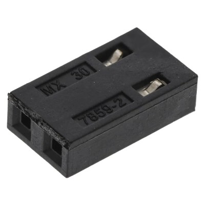 Molex C-Grid Shunt Straight Female Black Closed Top 2 Way 1 Row 2.54 mm Pitch 15-29-1025