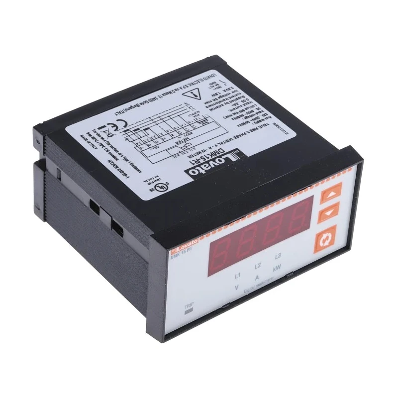 Lovato Digital Panel Multifunction Meter Voltage Power Current LED Display 45mm x 91mm DMK15R1