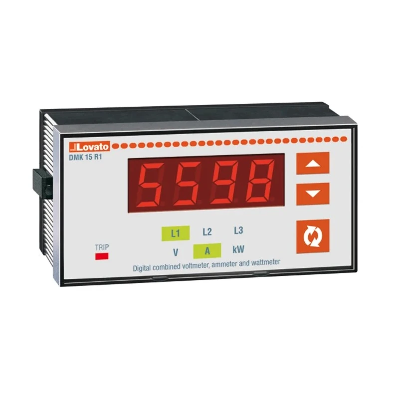 Lovato Digital Panel Multifunction Meter Voltage Power Current LED Display 45mm x 91mm DMK15R1
