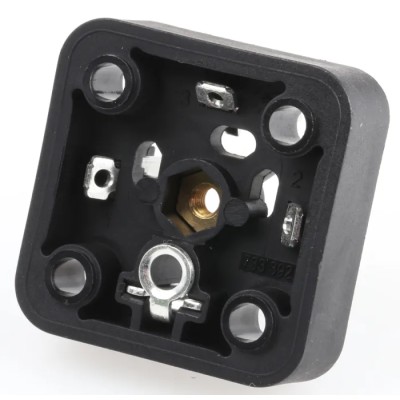 Hirschmann Solenoid Valve Connector 3+E Pole, DIN 43650 A, Screw Mount, 16A Current, Black, IP65, 40 V 932597100 GSA 3000