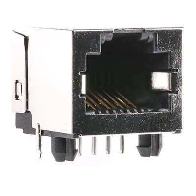 Molex 43860 Series Shielded Cat3 RJ45 Connector Female Modular Jack Through Hole Right Angle 1 Port 8 Way RJ45