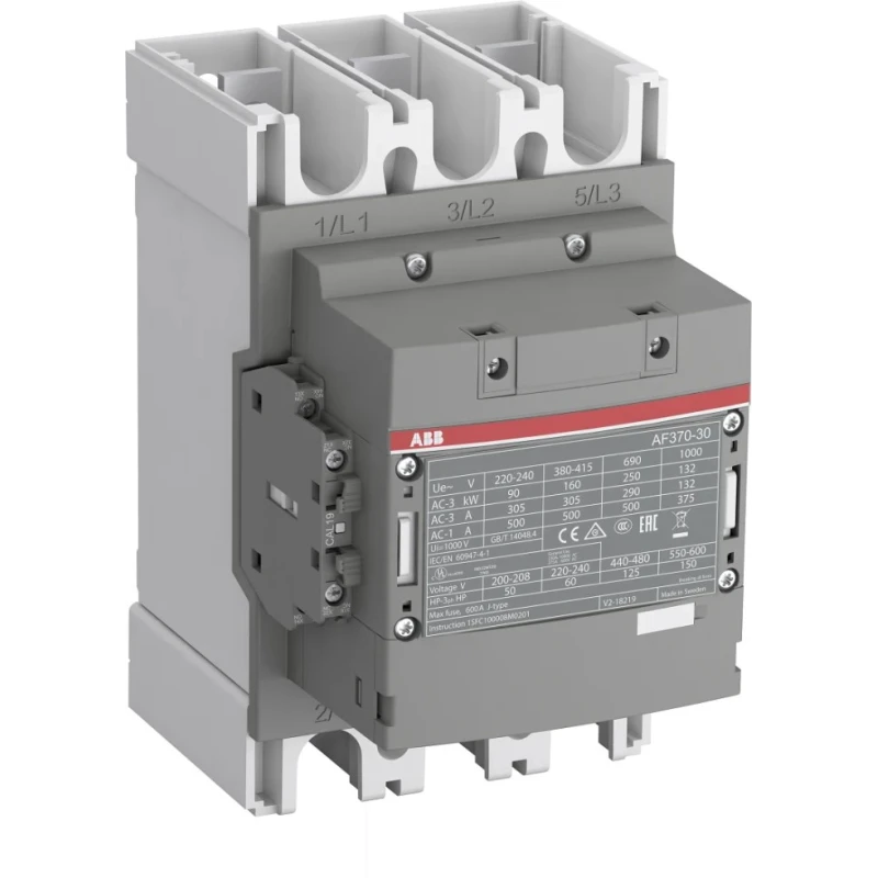 ABB 3-Pole Contactor 24V AC/DC Coil, 600 A, 200 kW Power Rating, Screw Mount, 3 NO Auxiliary Contacts AF370