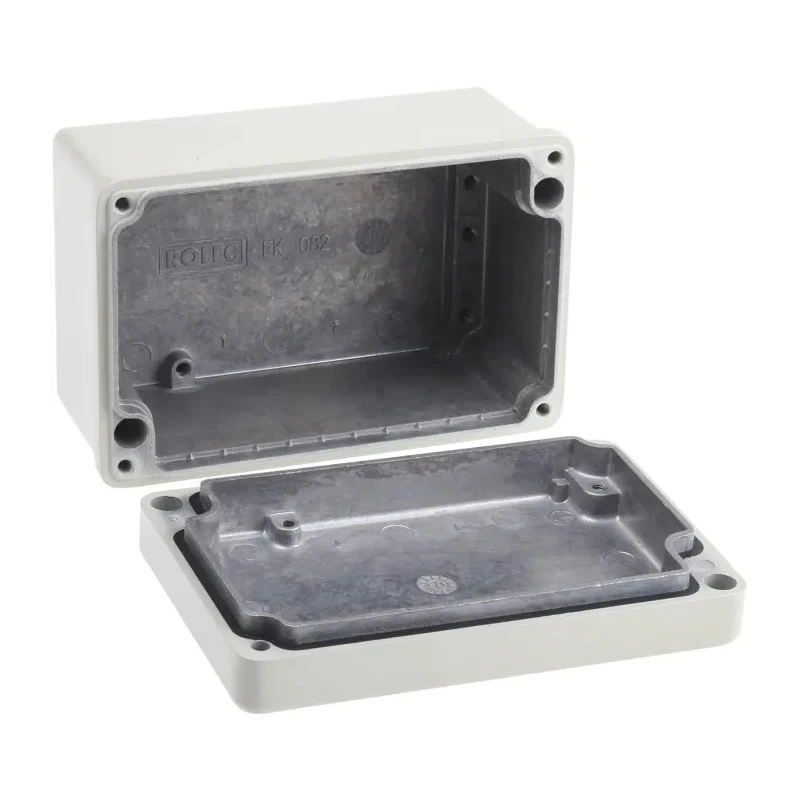 ROLEC Conform Series Die Cast Aluminium Enclosure, Grey Lid, IP67, IP66, 67 mm Height, 129 mm Length, 84 mm Width IP67