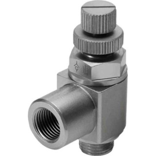 Festo Pressure Relief Flow Control Valve 10 bar Operating Pressure Threaded G 1/4 Male Thread GRLA-1/4-RS-B