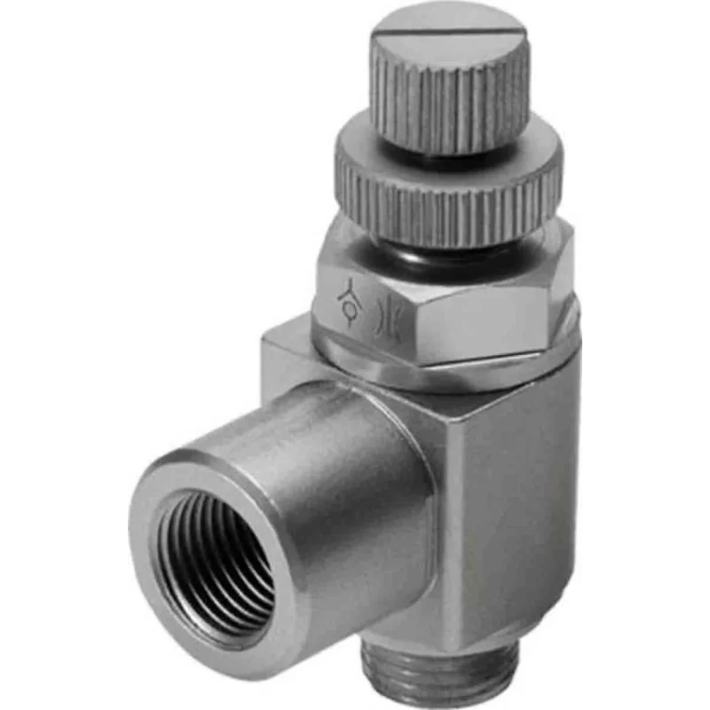 Festo Pressure Relief Flow Control Valve 10 bar Operating Pressure Threaded G 1/4 Male Thread GRLA-1/4-RS-B