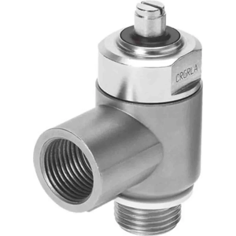Festo Flow Regulator Flow Controller , High Alloy Steel, 10 bar Max Pressure, Female Inlet, German Origin CRGRLA-1/2-B