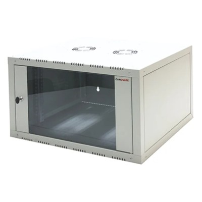 RS PRO 9U Wall Mount Steel Server Cabinet with Transparent Door, Grey, 510 x 600 x 450 mm 802-0324