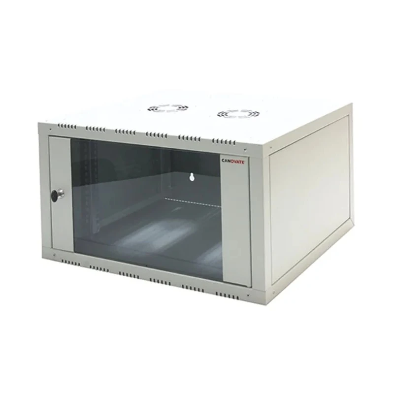 RS PRO 9U Wall Mount Steel Server Cabinet with Transparent Door, Grey, 510 x 600 x 450 mm 802-0324