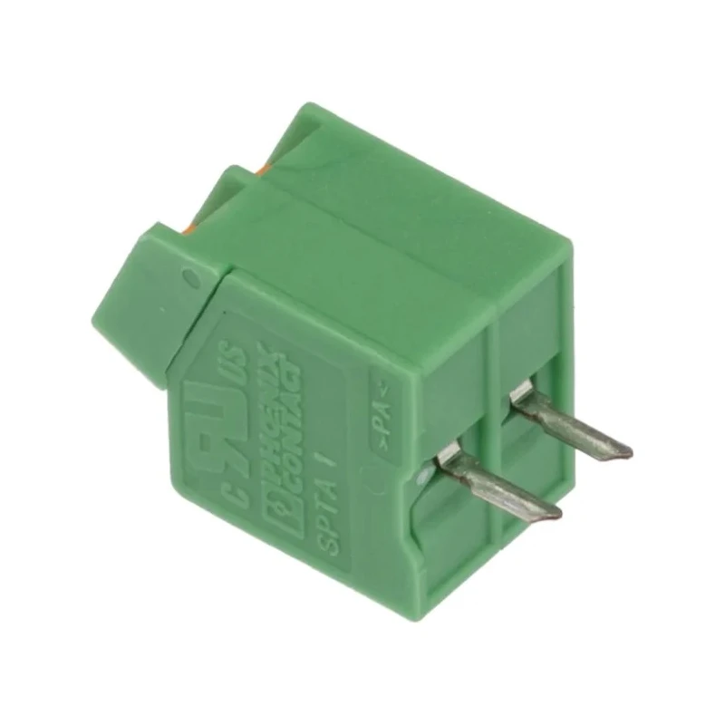 Phoenix Contact 5, SPTA 1/2-3 Series Right Angle PCB Terminal Block, 2 Contacts, 3.5 mm Pitch, 400V, 13.5A 1752104