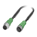 Phoenix Contact Sensor Actuator Cable Female 4 Way M12 Straight to Male 4 Way M12 Straight 3m 300V 1668386