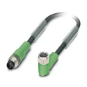 Phoenix Contact Sensor Actuator Cable Male 3 Way Right Angle to Female 3 Way Straight 1.5 m 60V 1681965