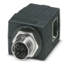 Phoenix Contact VS-BH-M12FSX-10G-RJ45 Series RJ45 Connector Female, Rear Mount, Cat6a Unshielded Right Angle 1 Port 1404548