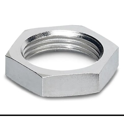 Phoenix Contact Connector Accessory Flat Nut for Flush Type Connector Zinc Nickel Copper Material 1504071