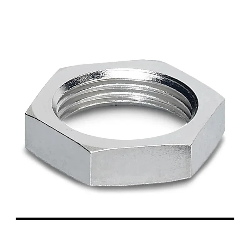 Phoenix Contact Connector Accessory Flat Nut for Flush Type Connector Zinc Nickel Copper Material 1504071
