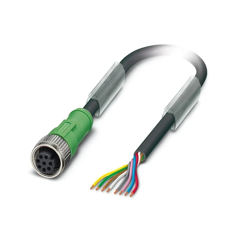 Phoenix Contact 8 Way Straight to Female 8 Way Unterminated Sensor Actuator Cable 10m 30V Polyurethane Jacket 1520372