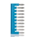 Phoenix Contact Jumper Bar 10 Ways 5.2mm Pitch Green Polyvinyl Chloride FBS 10-5 BU 3036916