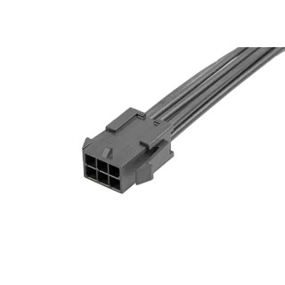 Molex Wire to Board Cable 6 Way Male Micro-Fit 3.0 to 6 Way Male Micro-Fit 3.0, Nylon Jacket, Black, 300 mm Length 2147571062