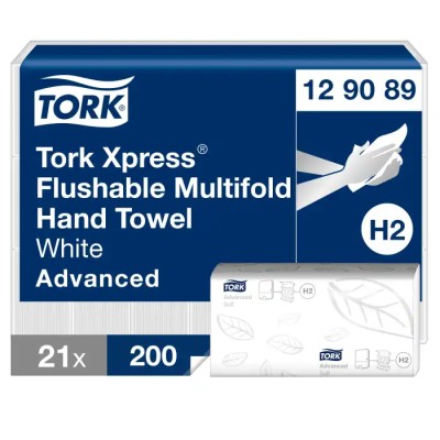 Tork Xpress Folded Paper Towel 255 x 212 mm 2-Ply 200 Sheets 129089