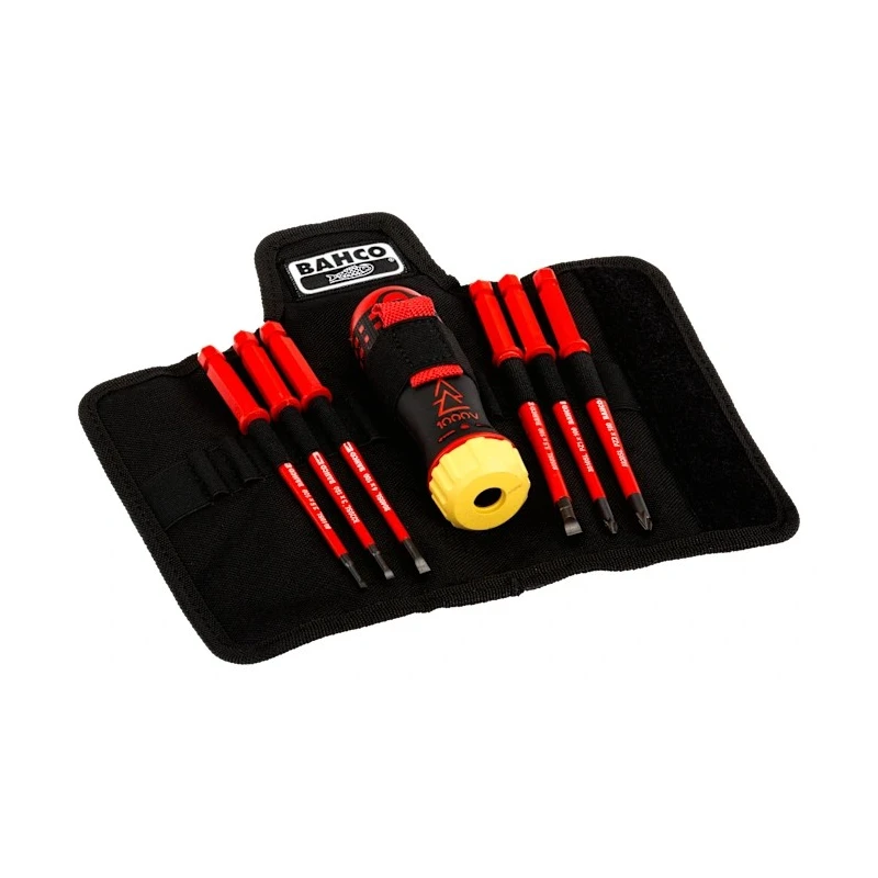 Bahco Pozidriv Interchangeable Insulated Screwdriver Set, 7-Piece 808062