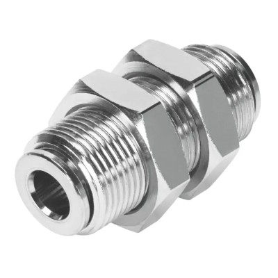 Festo Pneumatic Fitting NPQM-H-Q6-E-P10 Nickel Plated Brass Push-in 6 mm 16 bar Maximum Pressure