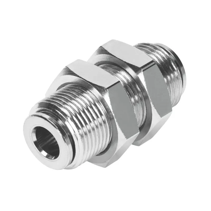 Festo Pneumatic Fitting NPQM-H-Q6-E-P10 Nickel Plated Brass Push-in 6 mm 16 bar Maximum Pressure