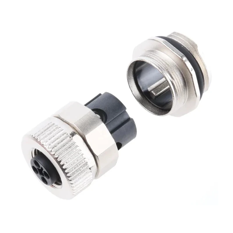 binder Industrial Circular Connector 4 Contacts Panel Mount Socket Female M12 Connector IP67 813 Series 99-0634-500-04